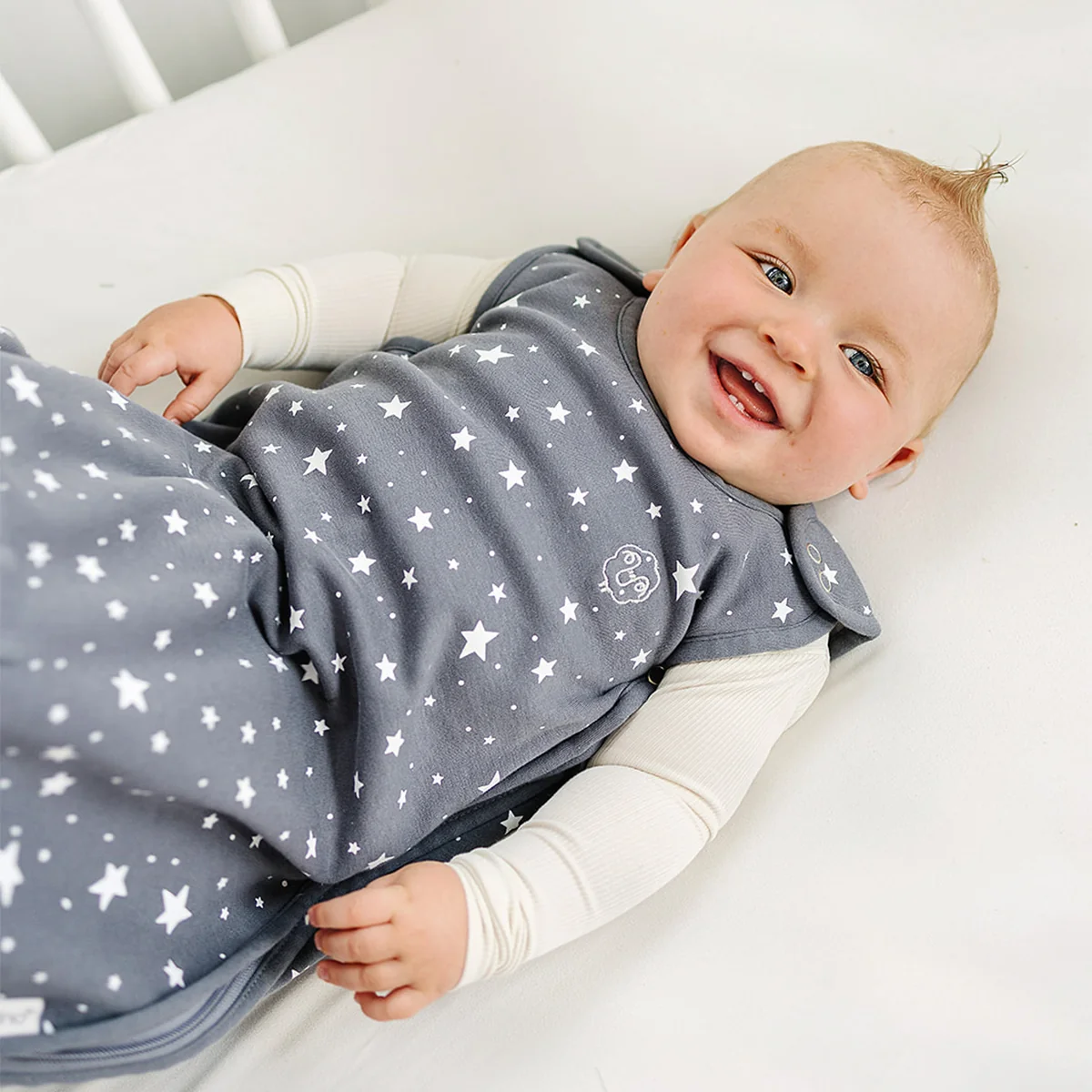 4 Season® Ultimate Baby Sleep Bag, Merino Wool & Organic Cotton, Star Gray - Image 4