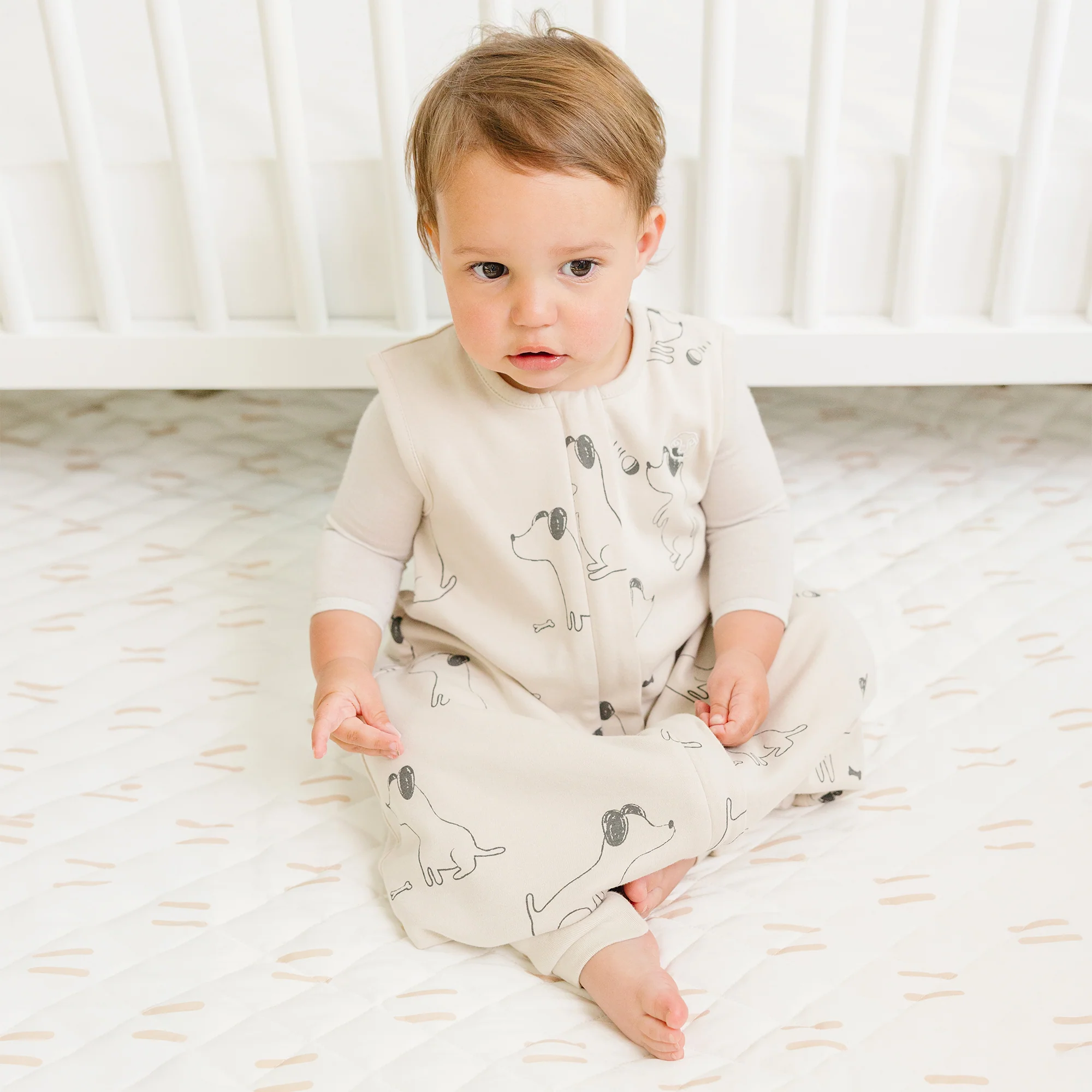 4 Season® Baby Sleep Bag with Feet, Merino Wool & Organic Cotton, Puppy - Image 4