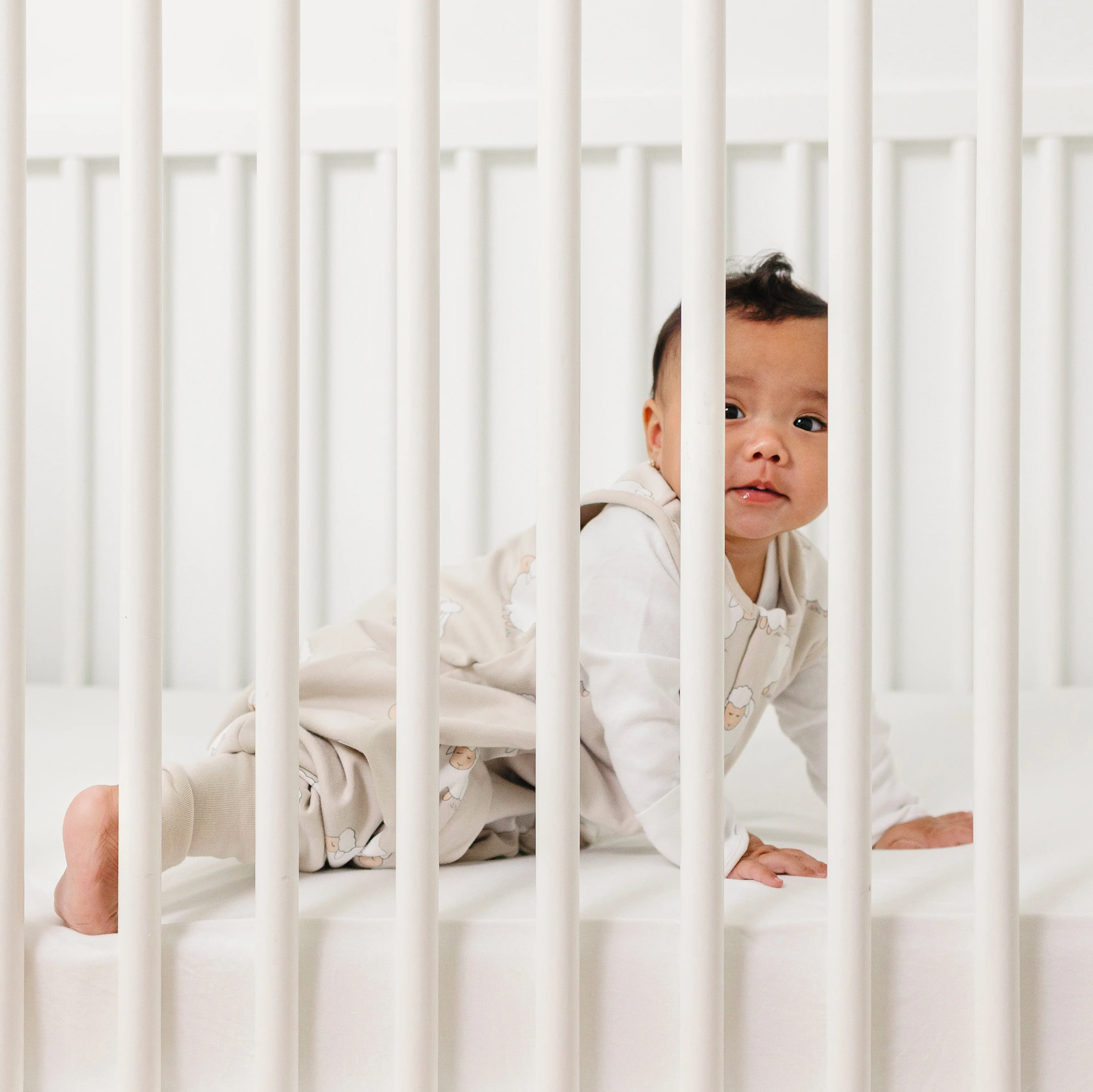 4 Season® Baby Sleep Bag with Feet, Merino Wool & Organic Cotton, Sheep - Image 4