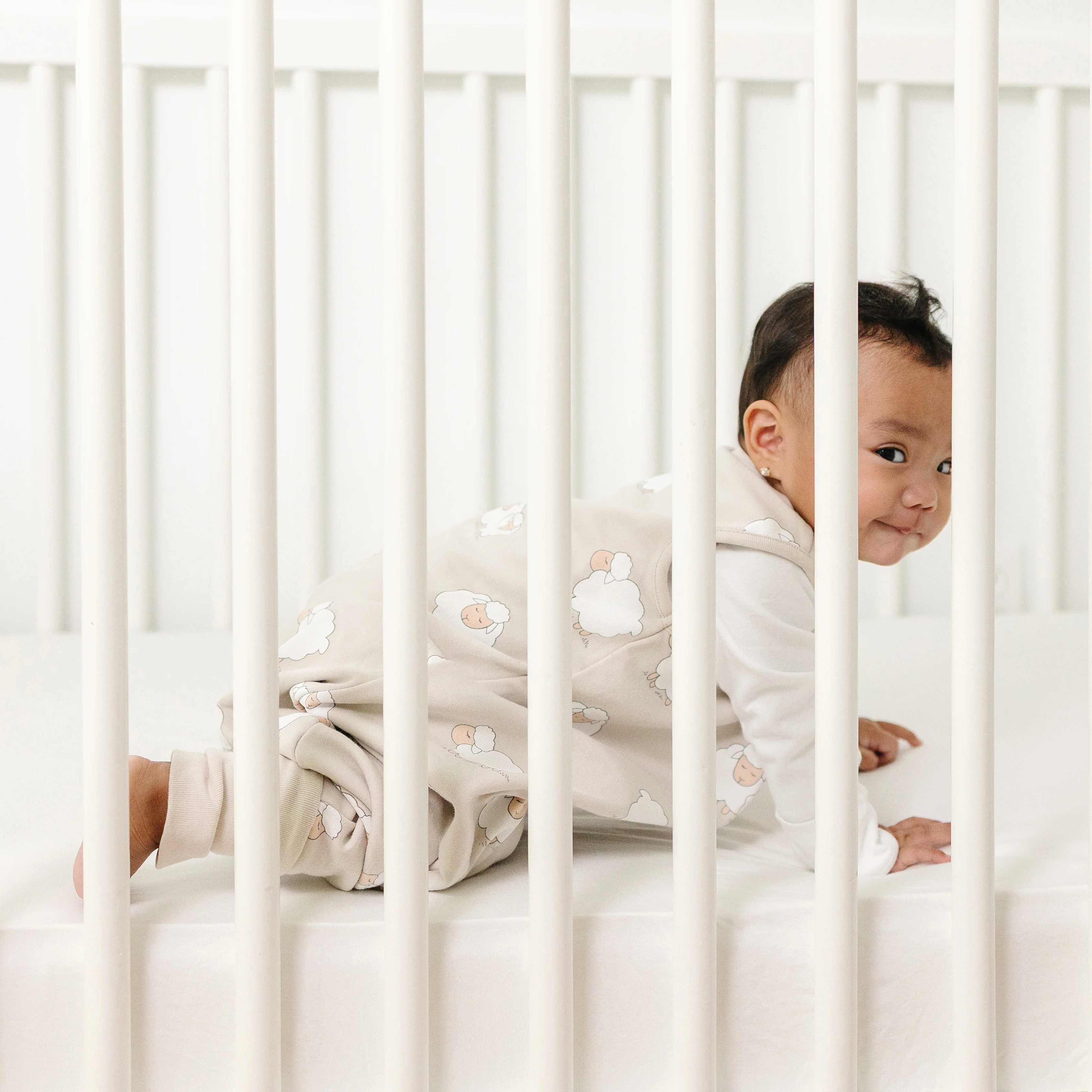4 Season® Baby Sleep Bag with Feet, Merino Wool & Organic Cotton, Sheep - Image 5