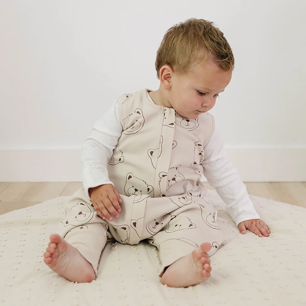4 Season® Baby Sleep Bag with Feet, Merino Wool & Organic Cotton, Teddy Bear - Image 3