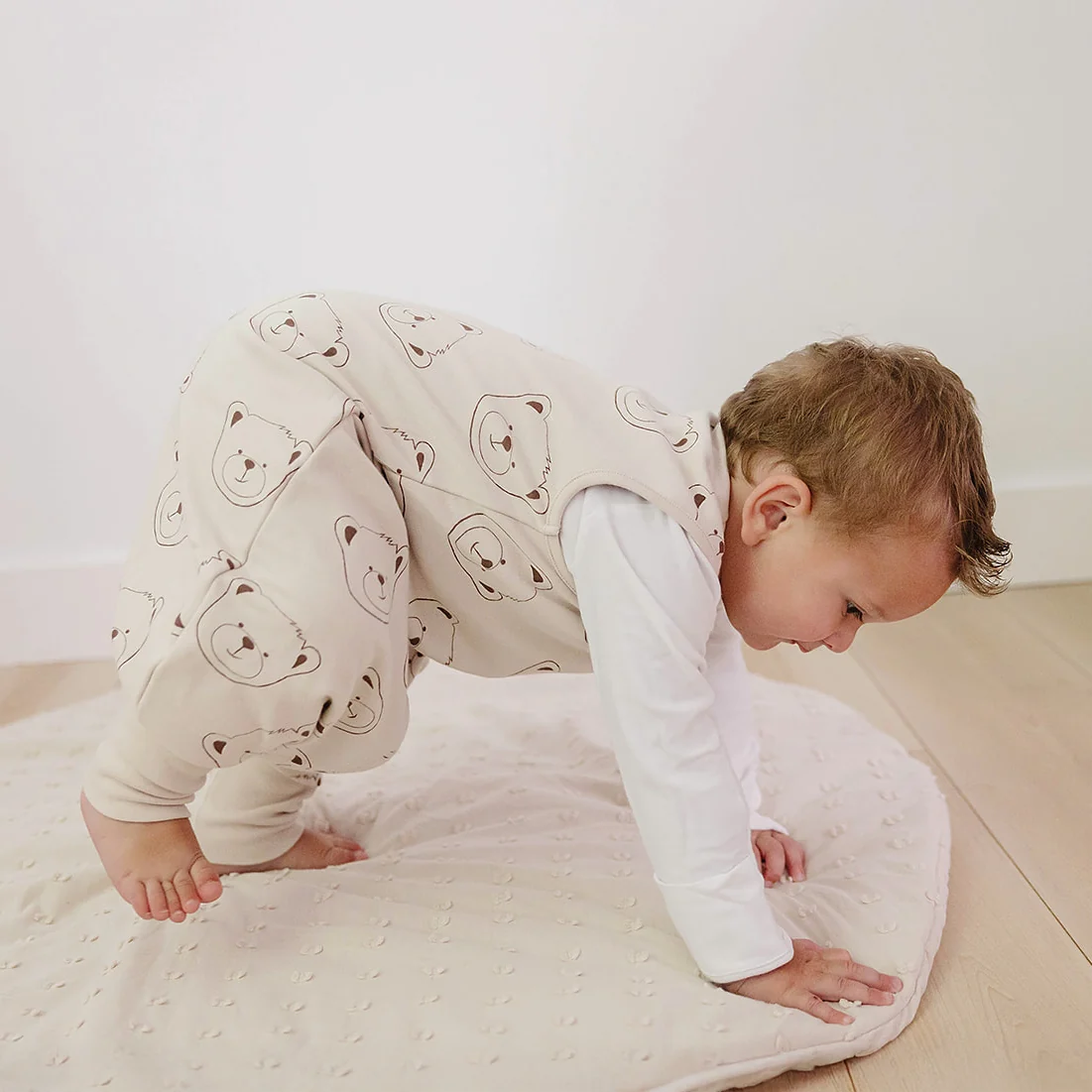 4 Season® Baby Sleep Bag with Feet, Merino Wool & Organic Cotton, Teddy Bear - Image 4