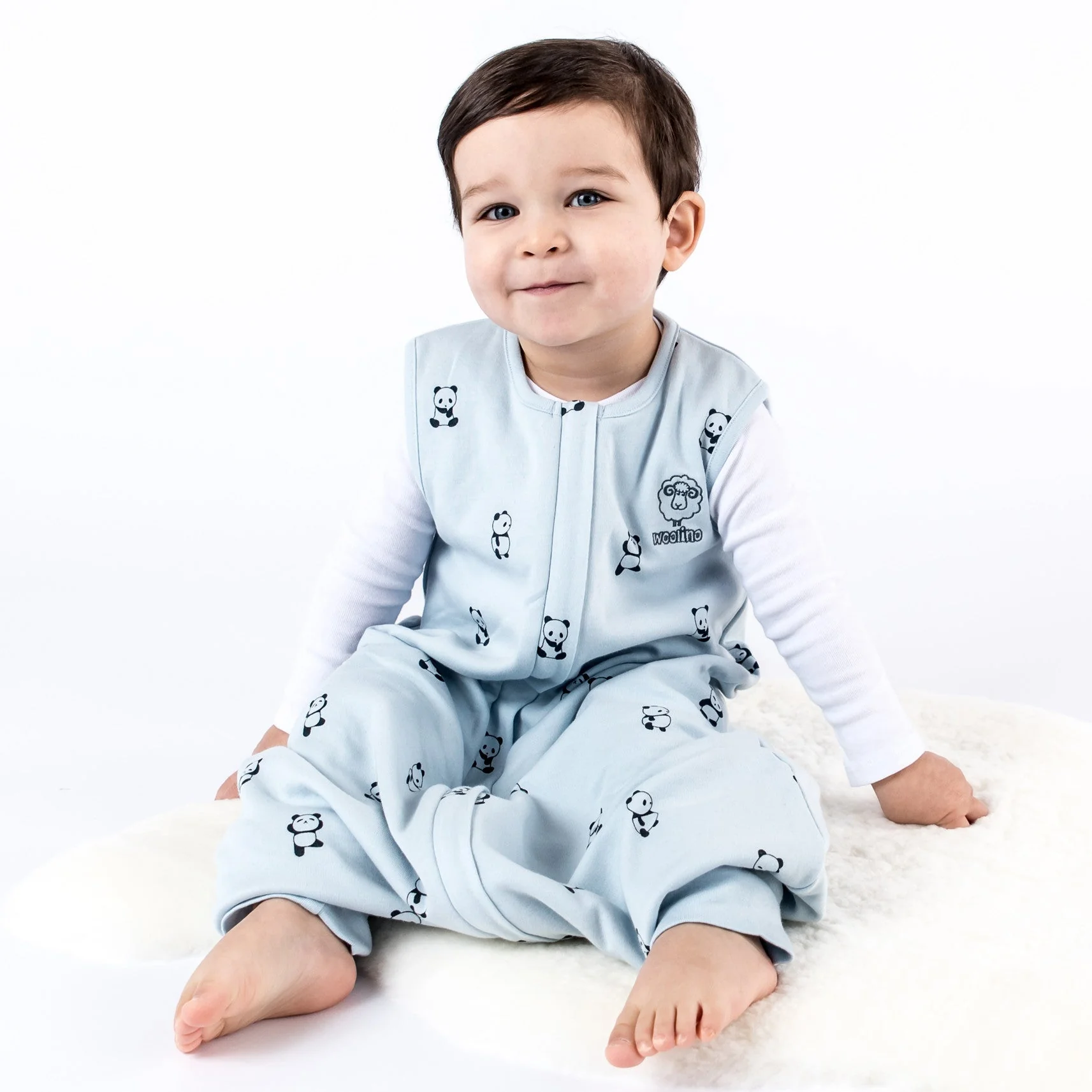 4 Season® Baby Sleep Bag with Feet, Merino Wool & Organic Cotton, Panda - Image 6