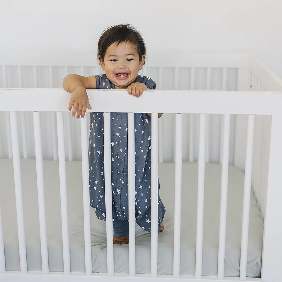 4 Season® Baby Sleep Bag with Feet, Merino Wool & Organic Cotton, Star Gray - Image 3
