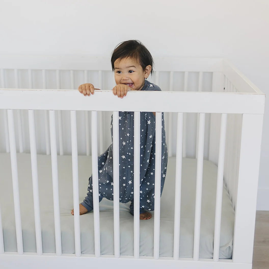 4 Season® Baby Sleep Bag with Feet, Merino Wool & Organic Cotton, Star Gray - Image 4