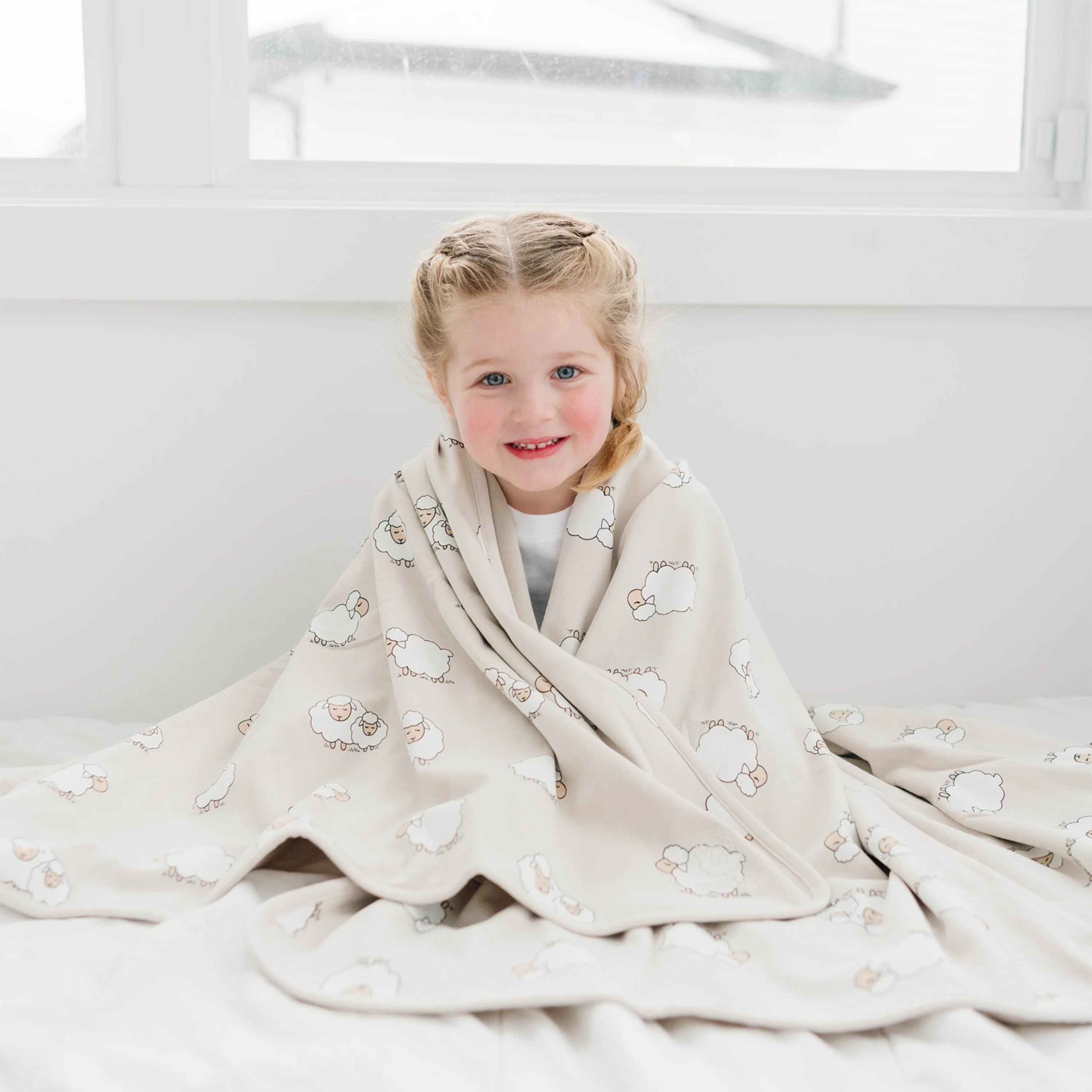 4 Season® Stroller Merino Wool & Organic Cotton Baby Blanket, 40" x 31.5", Sheep