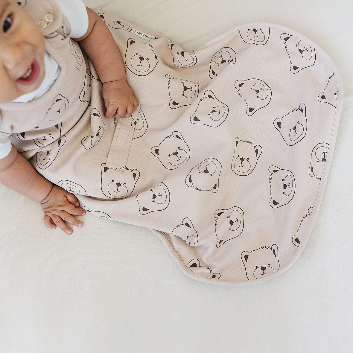 4 Season® Ultimate Baby Sleep Bag, Merino Wool & Organic Cotton, Teddy Bear - Image 5