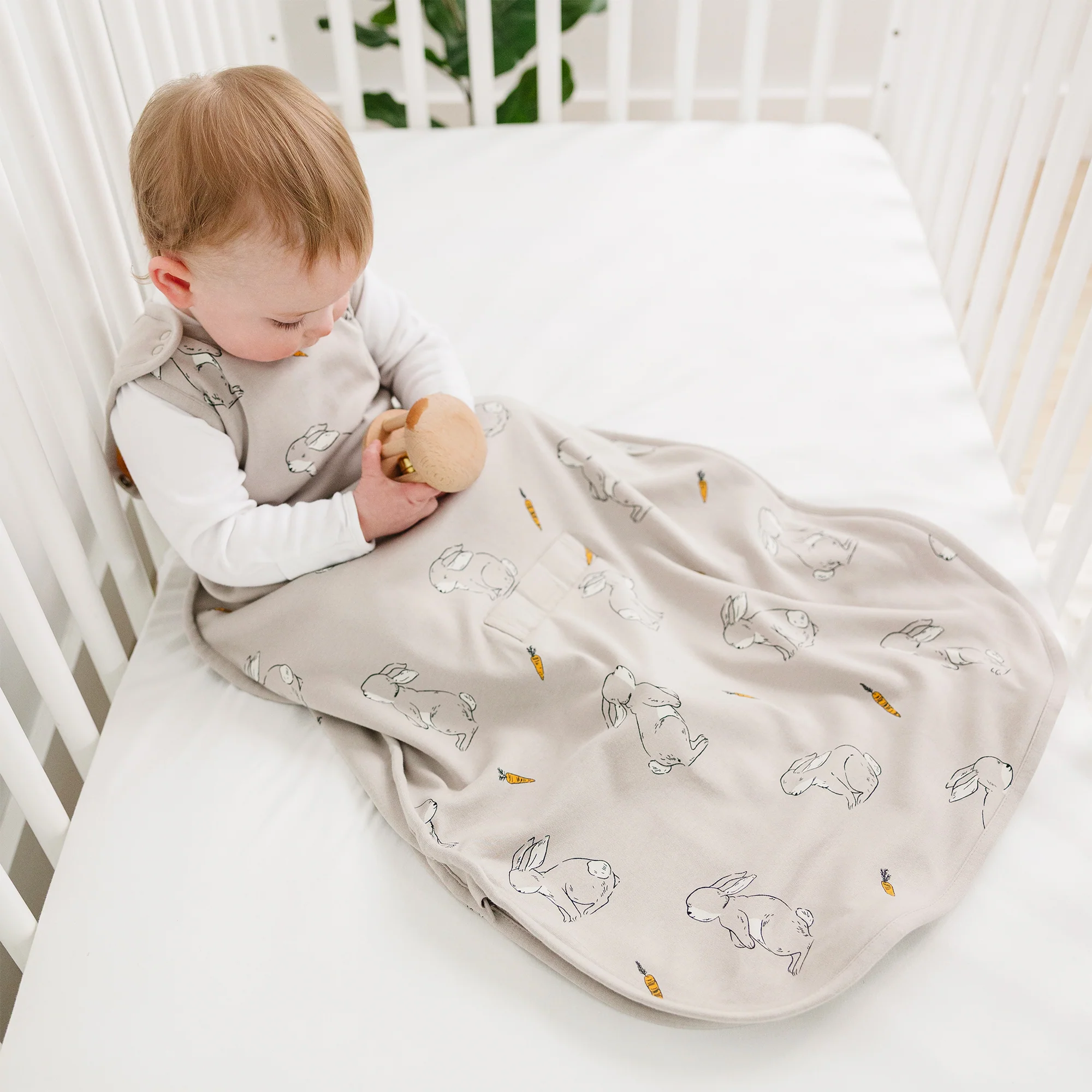 4 Season® Ultimate Baby Sleep Bag, Merino Wool & Organic Cotton, Bunny - Image 3