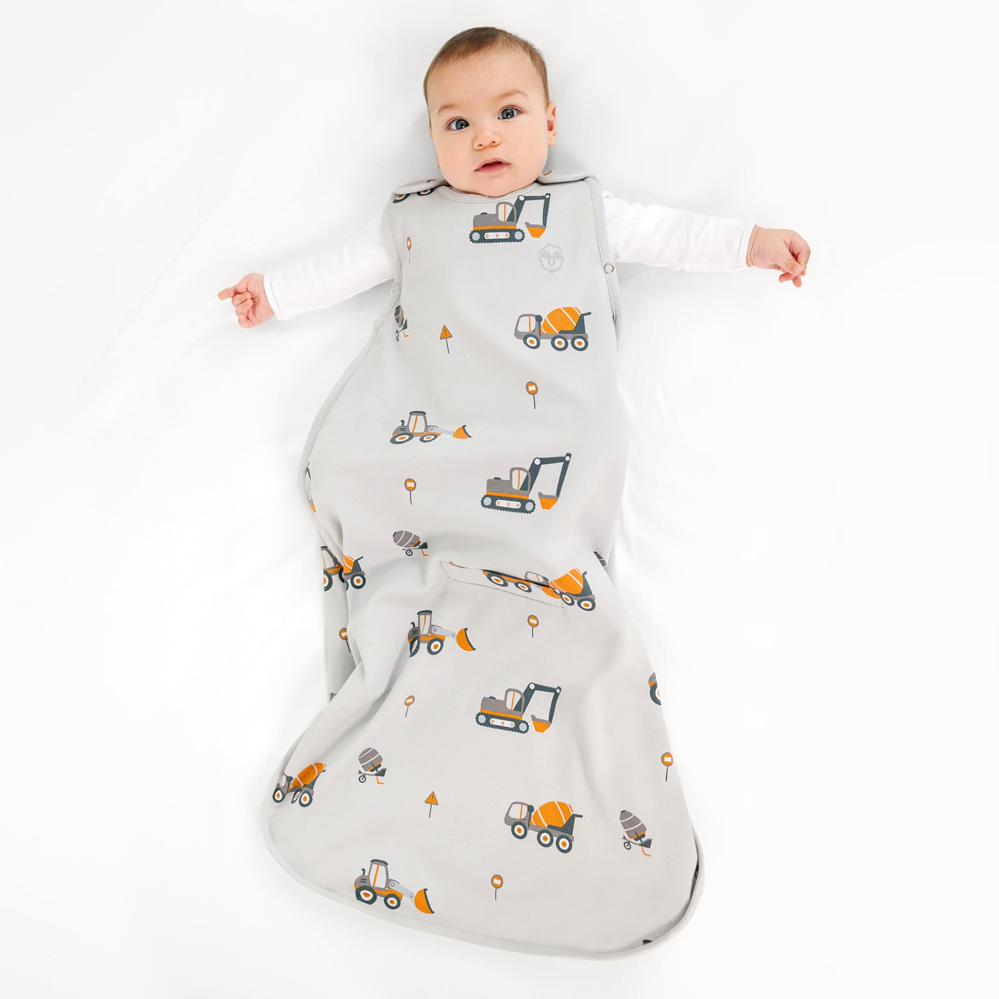 4 Season® Ultimate Baby Sleep Bag, Merino Wool & Organic Cotton, Heavy Machinery - Image 2