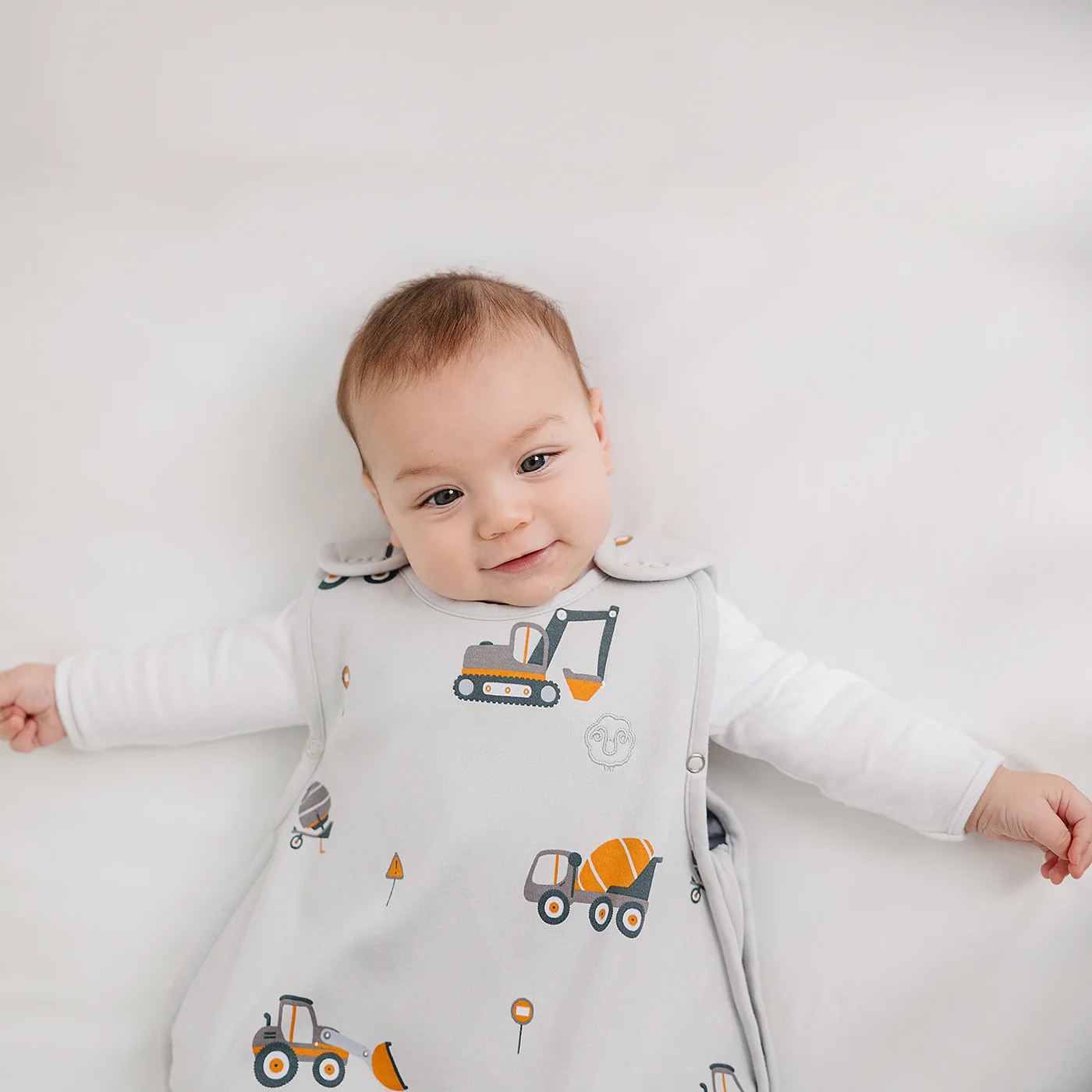 4 Season® Ultimate Baby Sleep Bag, Merino Wool & Organic Cotton, Heavy Machinery - Image 9