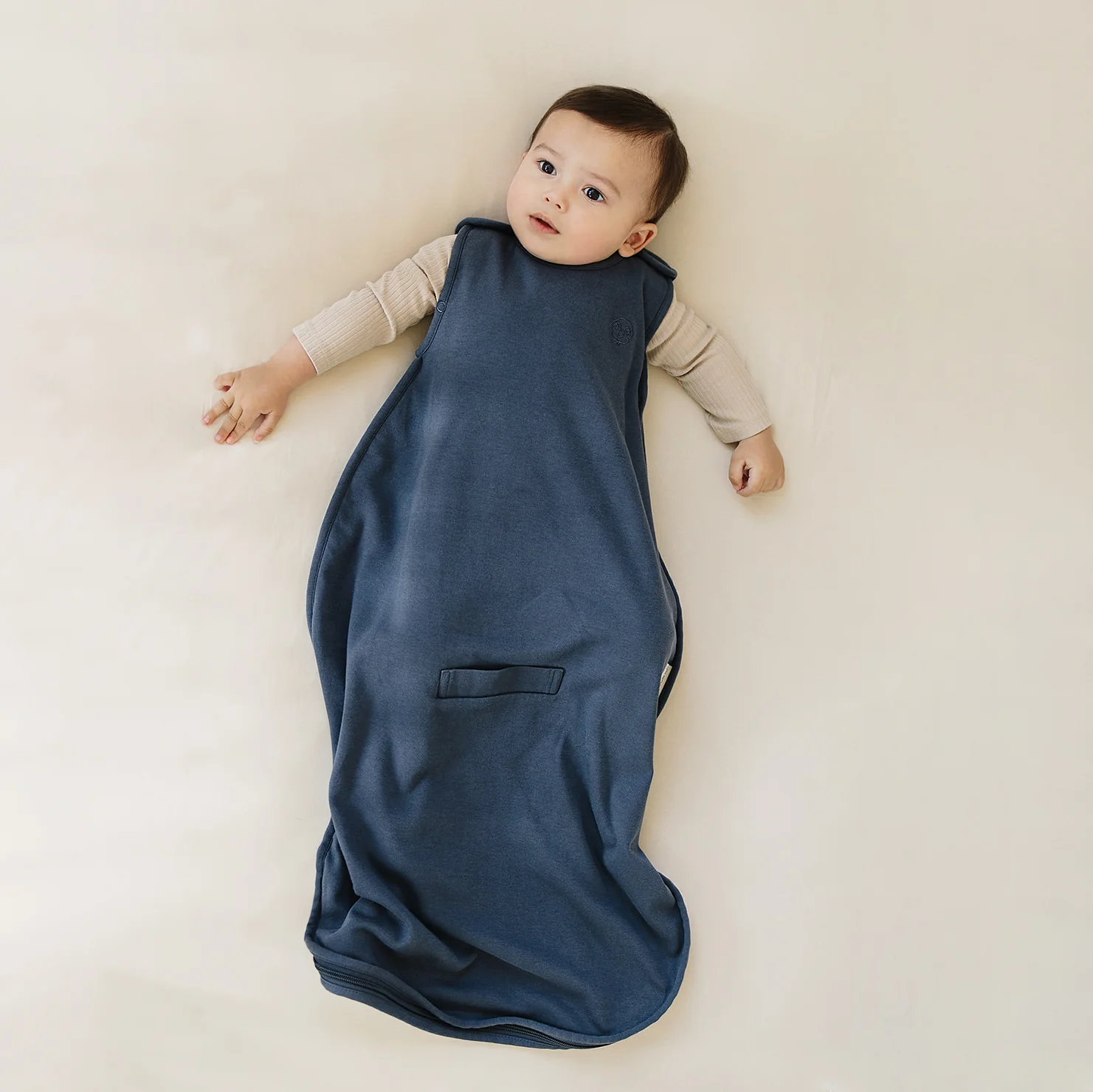 4 Season® Ultimate Baby Sleep Bag, Merino Wool & Organic Cotton, Indigo - Image 2