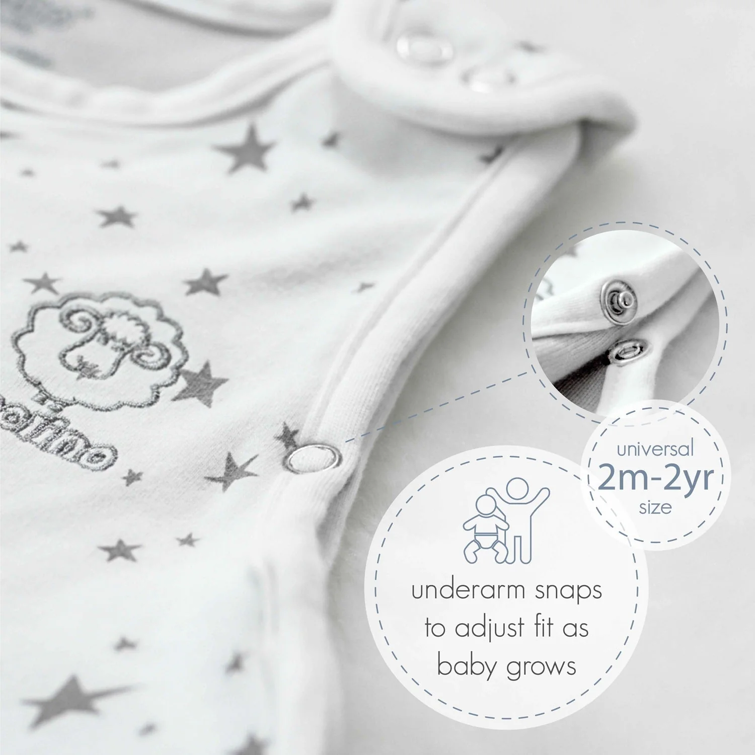 4 Season® Ultimate Baby Sleep Bag, Merino Wool & Organic Cotton, Aloe - Image 8