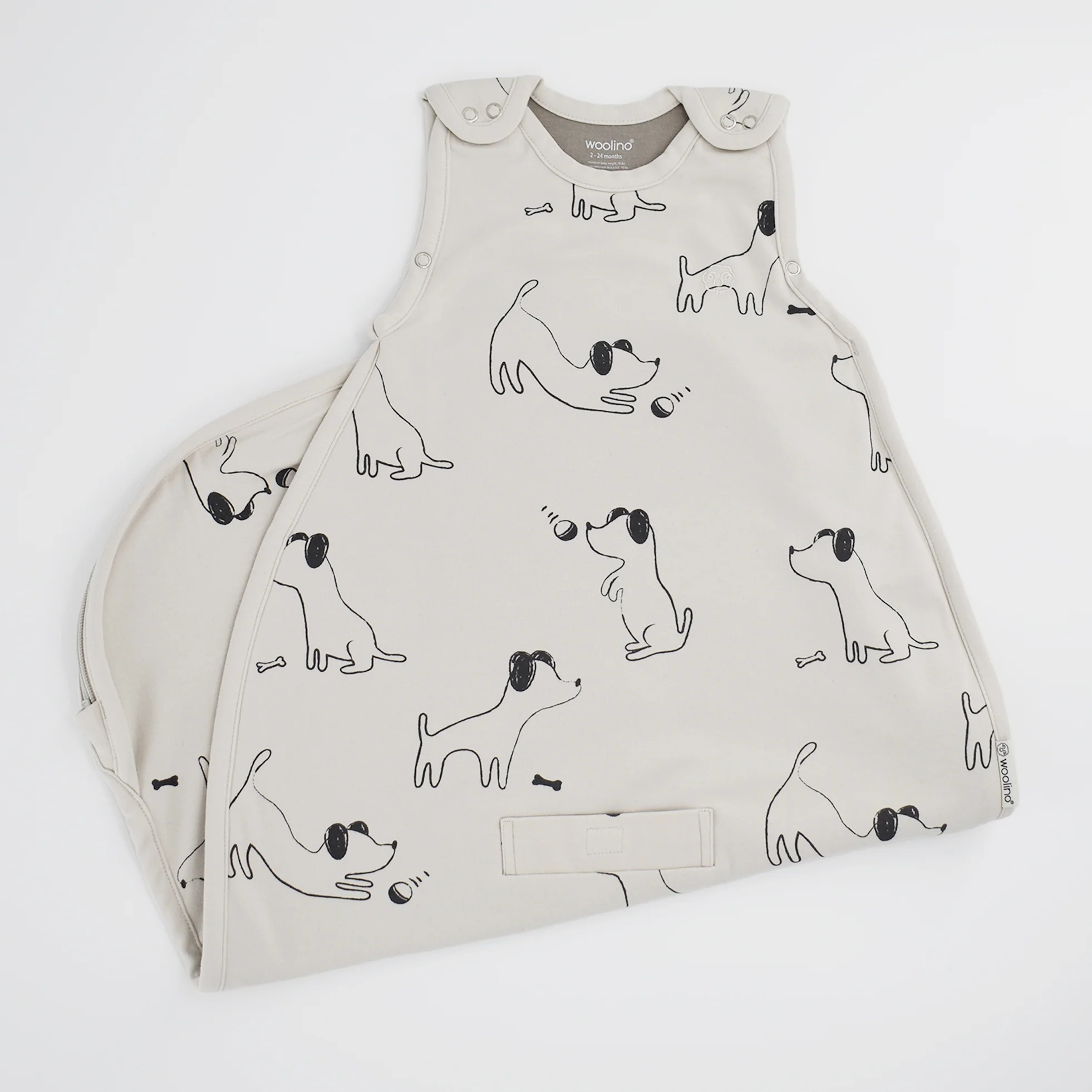 4 Season® Ultimate Baby Sleep Bag, Merino Wool & Organic Cotton, Puppy - Image 3