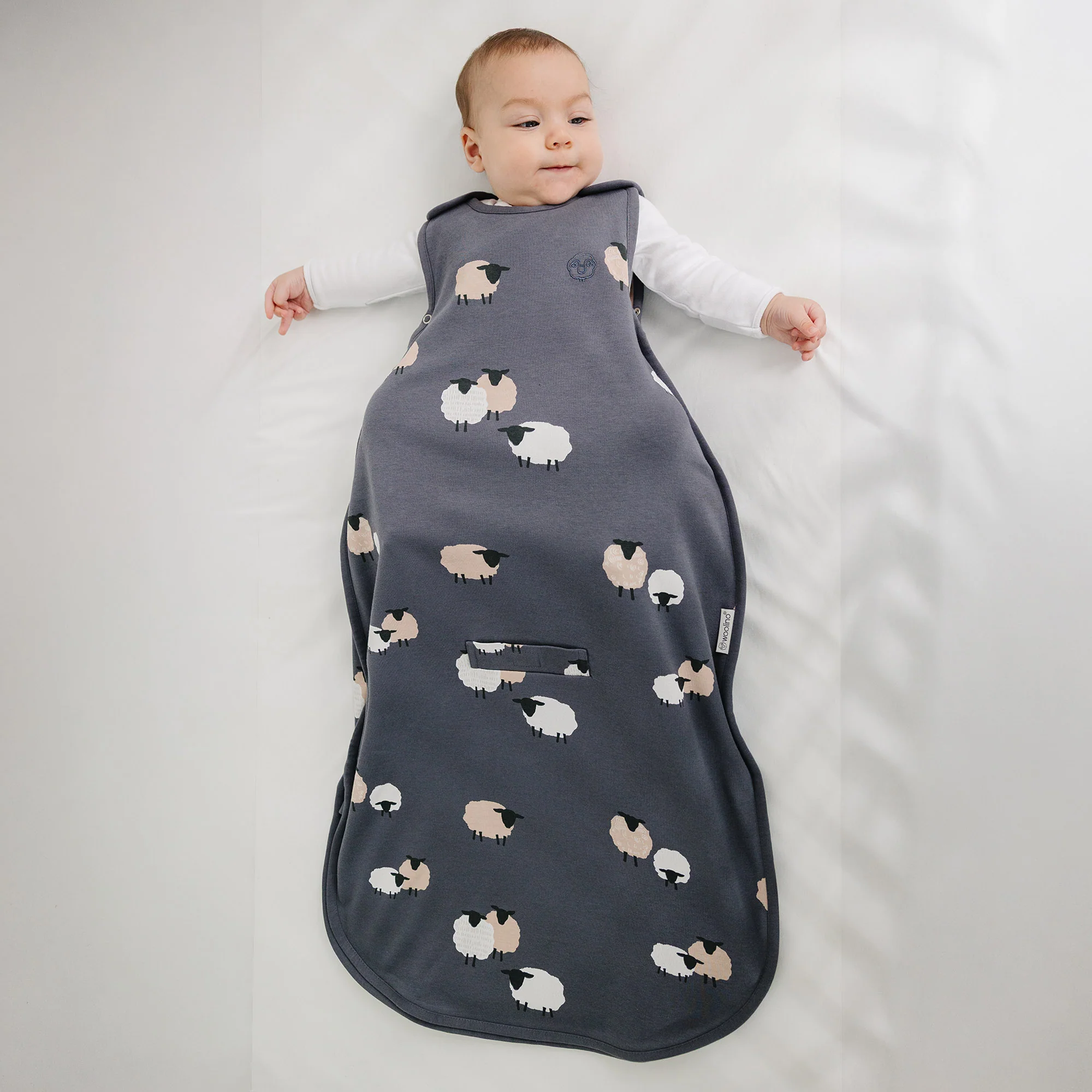 4 Season® Ultimate Baby Sleep Bag, Merino Wool & Organic Cotton, Sheep Slate - Image 4