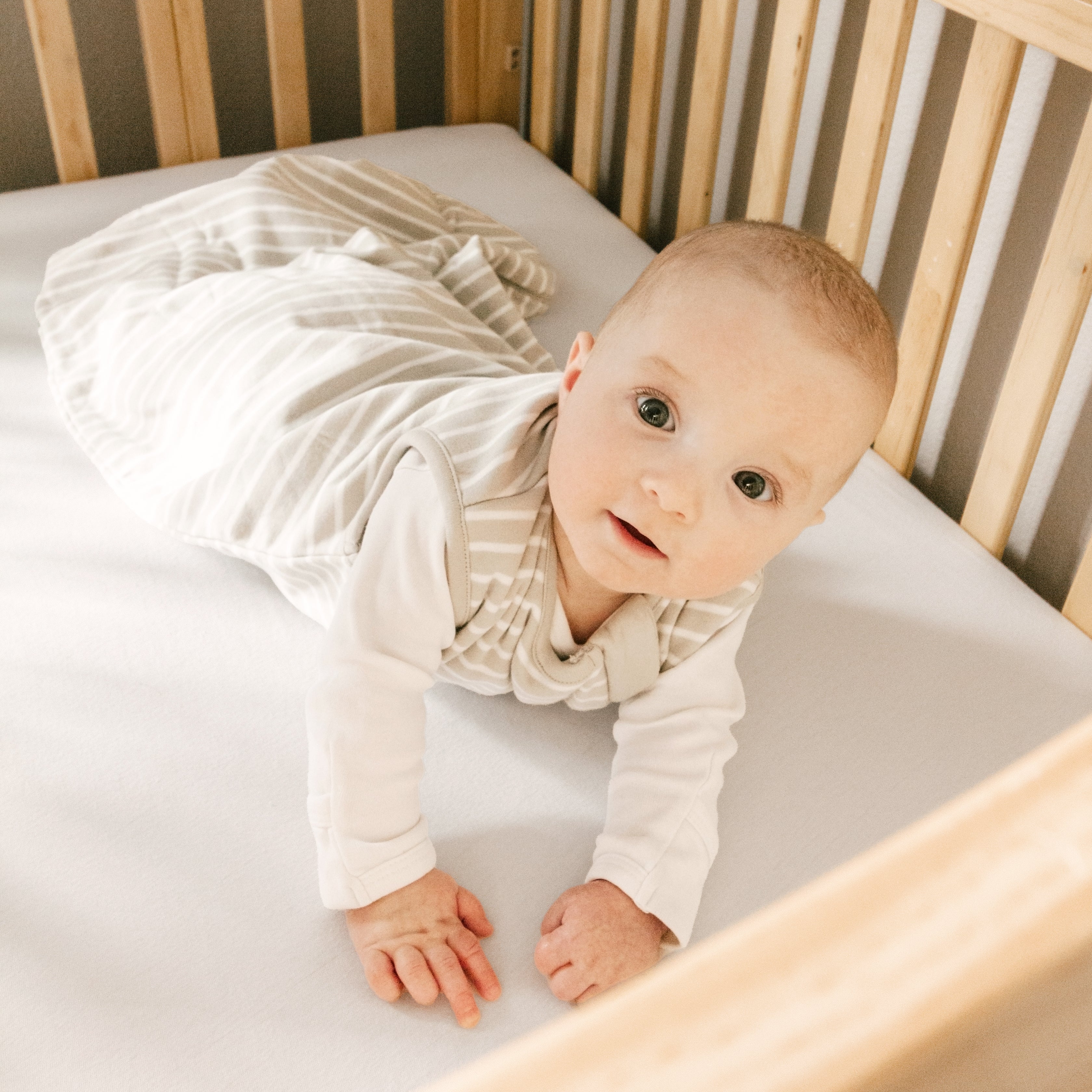 4 Season® Classic Baby Sleeping Bag, Merino Wool & Organic Cotton, Birch Gray - Image 4