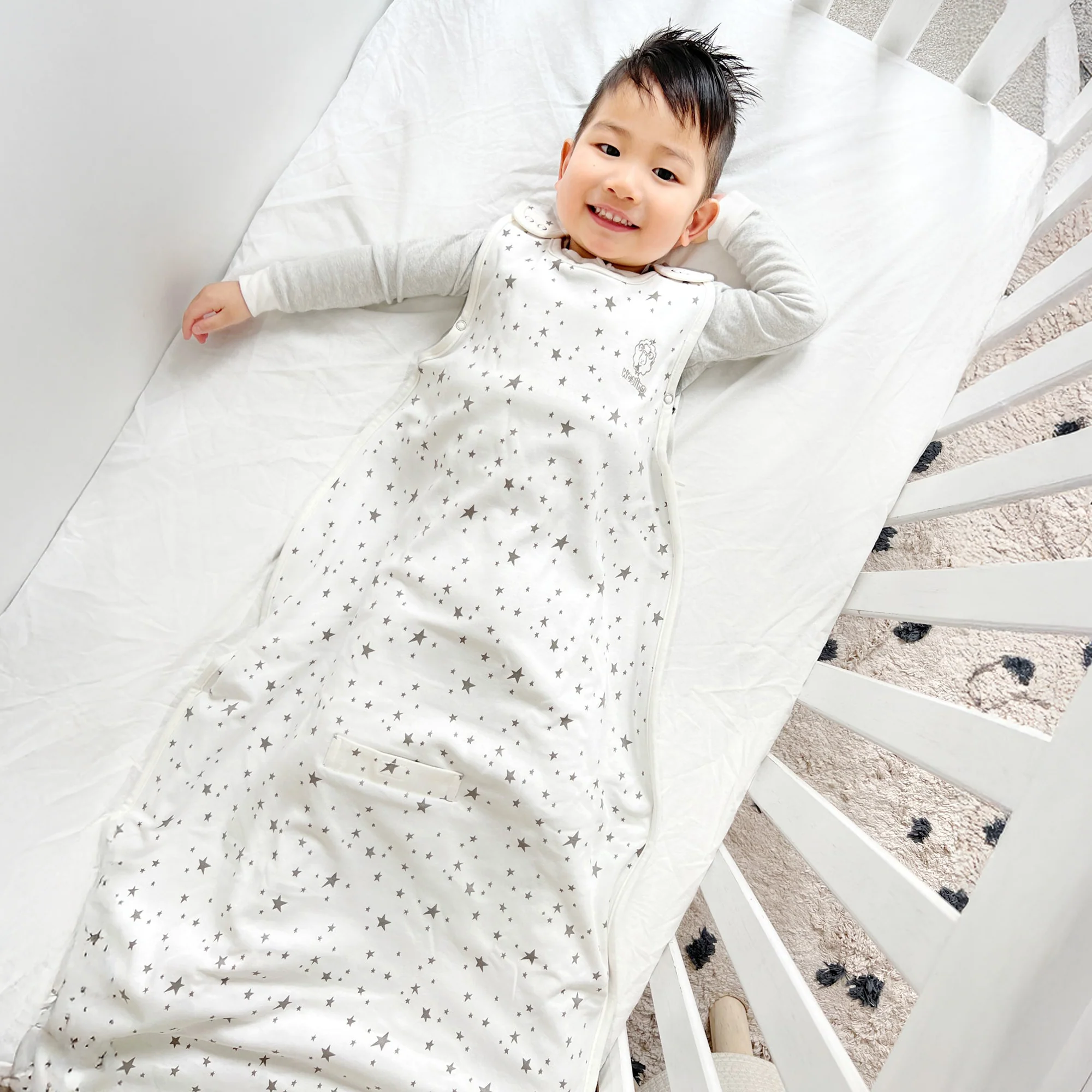 4 Season® Ultimate Baby Sleep Bag, Merino Wool & Organic Cotton, Star White - Image 5