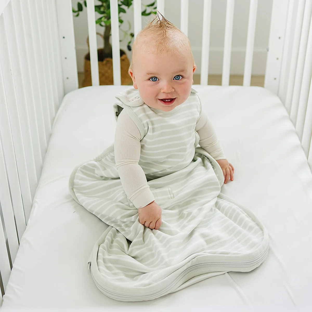 4 Season® Ultimate Baby Sleep Bag, Merino Wool & Organic Cotton, Birch Gray - Image 3