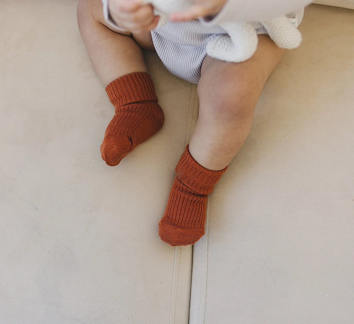 Wool Socks, Baby and Toddler, Terracotta - Image 3