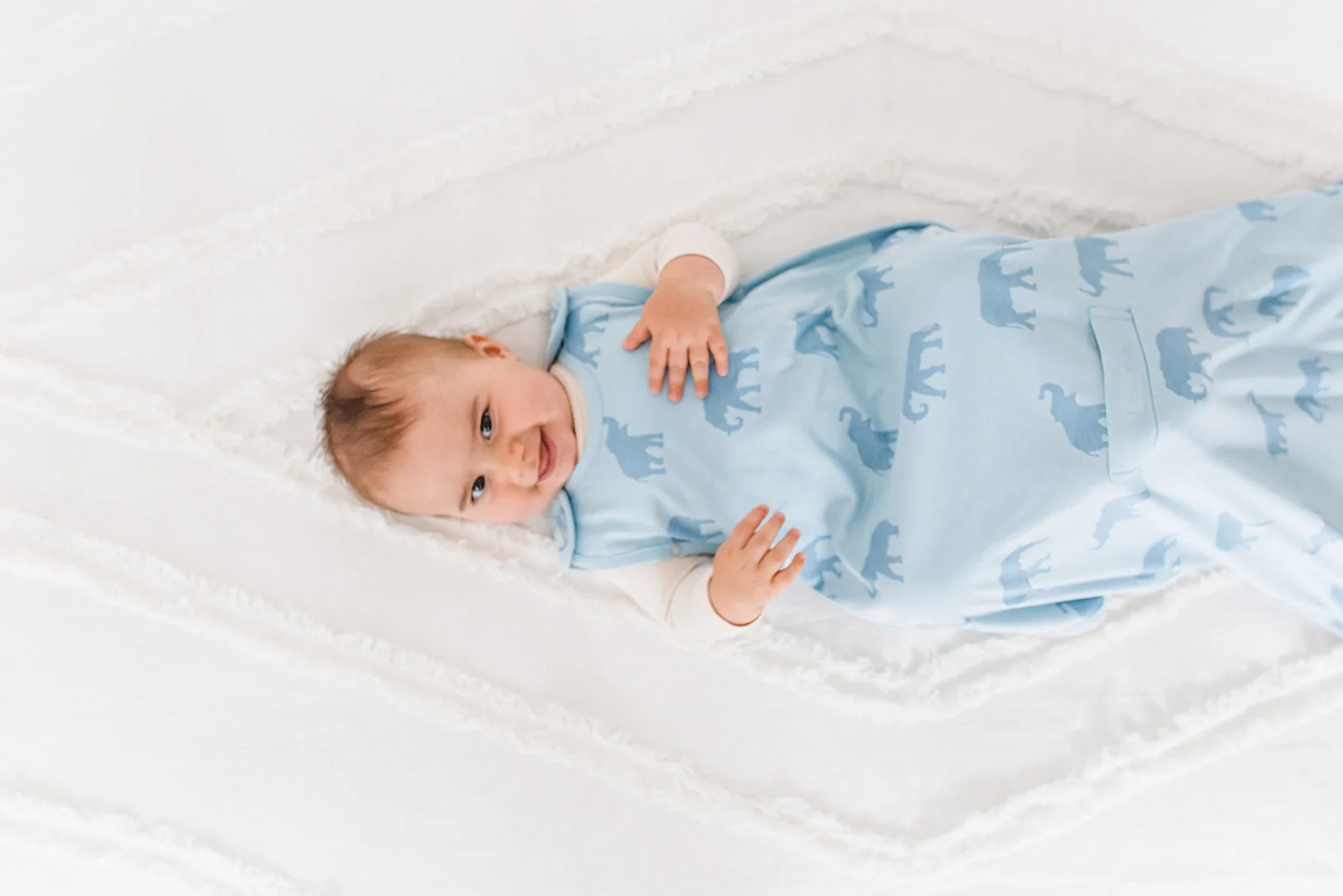 Ecolino® Adjustable Baby Sleep Bag, Organic Cotton, Universal Size: 2 Months - 2 Years, Elephant - Image 4