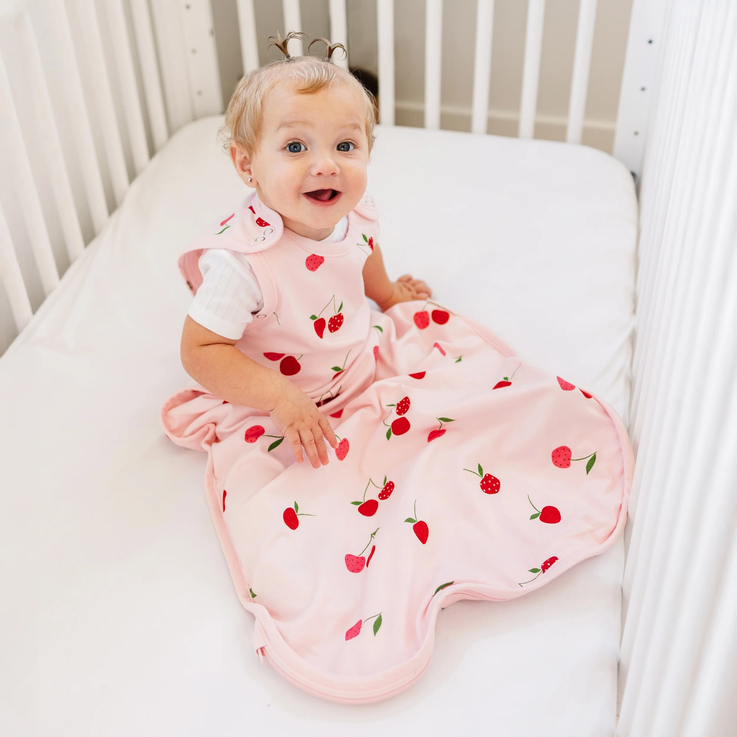 Ecolino® Adjustable Toddler Sleep Bag, Organic Cotton, Universal Size: 2 - 4 Years, Cherry - Image 3
