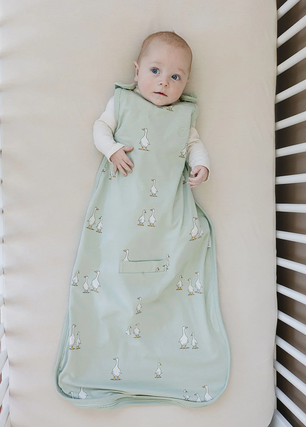 Ecolino® Adjustable Toddler Sleep Bag, Organic Cotton, Universal Size: 2 - 4 Years, Goose - Image 3