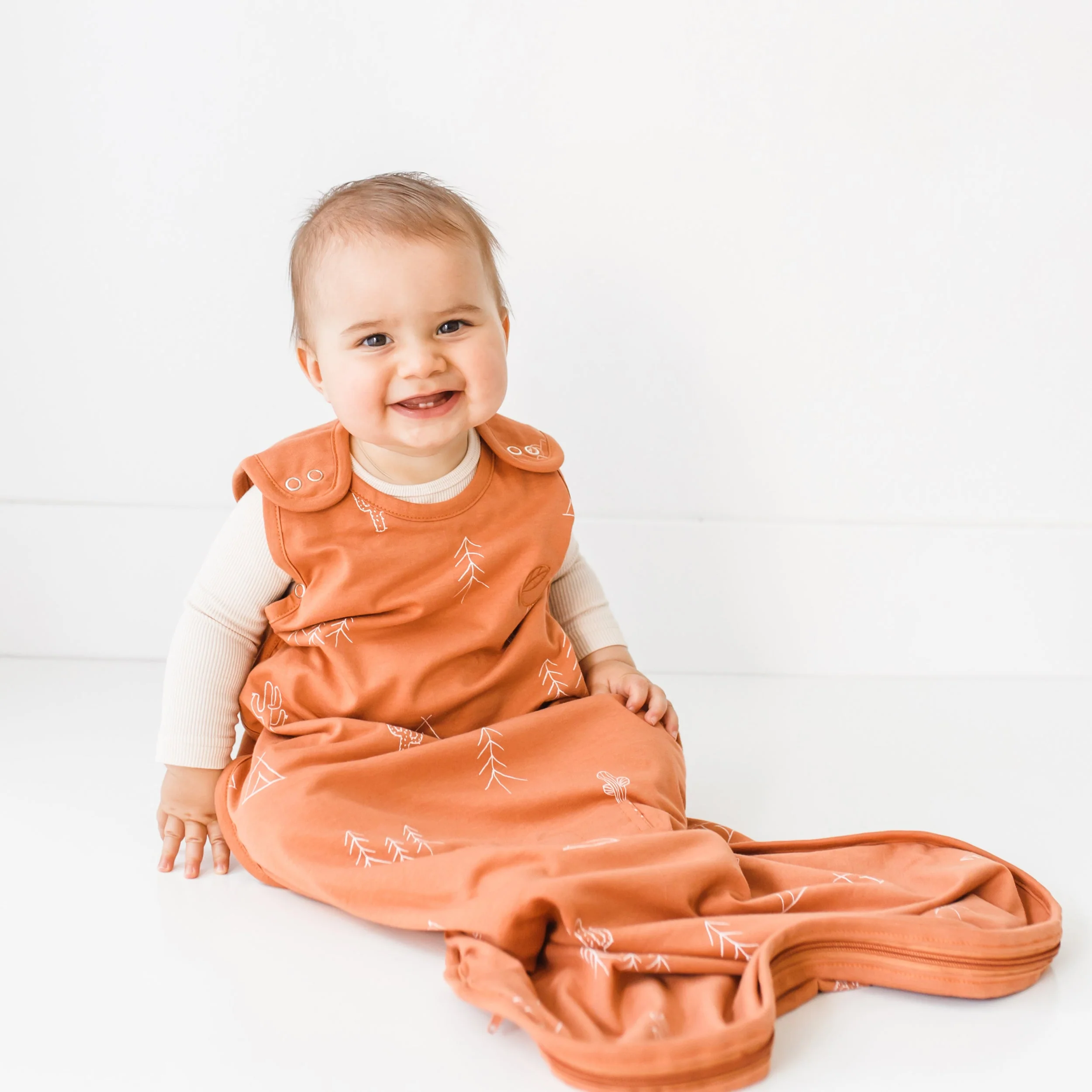 Ecolino® Adjustable Baby Sleep Bag, Organic Cotton, Universal Size: 2 Months - 2 Years, Desert - Image 5