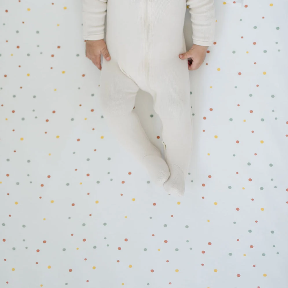 Ecolino® Crib Sheet, 100% Organic Cotton, Dots - Image 3