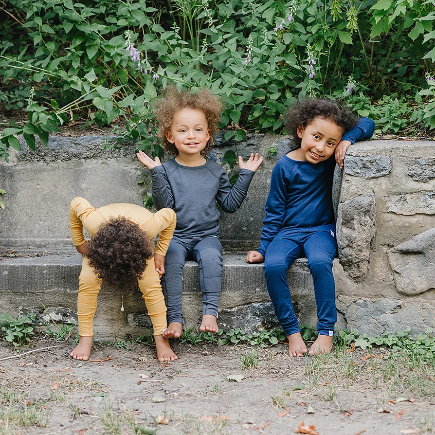 Kids Merino Wool Base Layer, Leggings, Storm Gray - Image 5