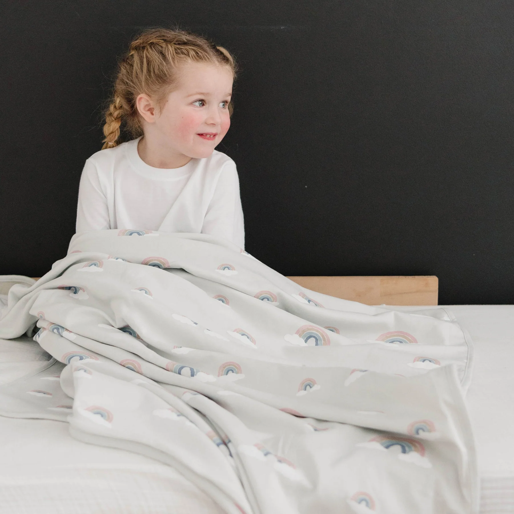 Toddler Blanket, 4 Season® Merino Wool & Organic Cotton Blanket, 52.5" x 40", Rainbow - Image 5