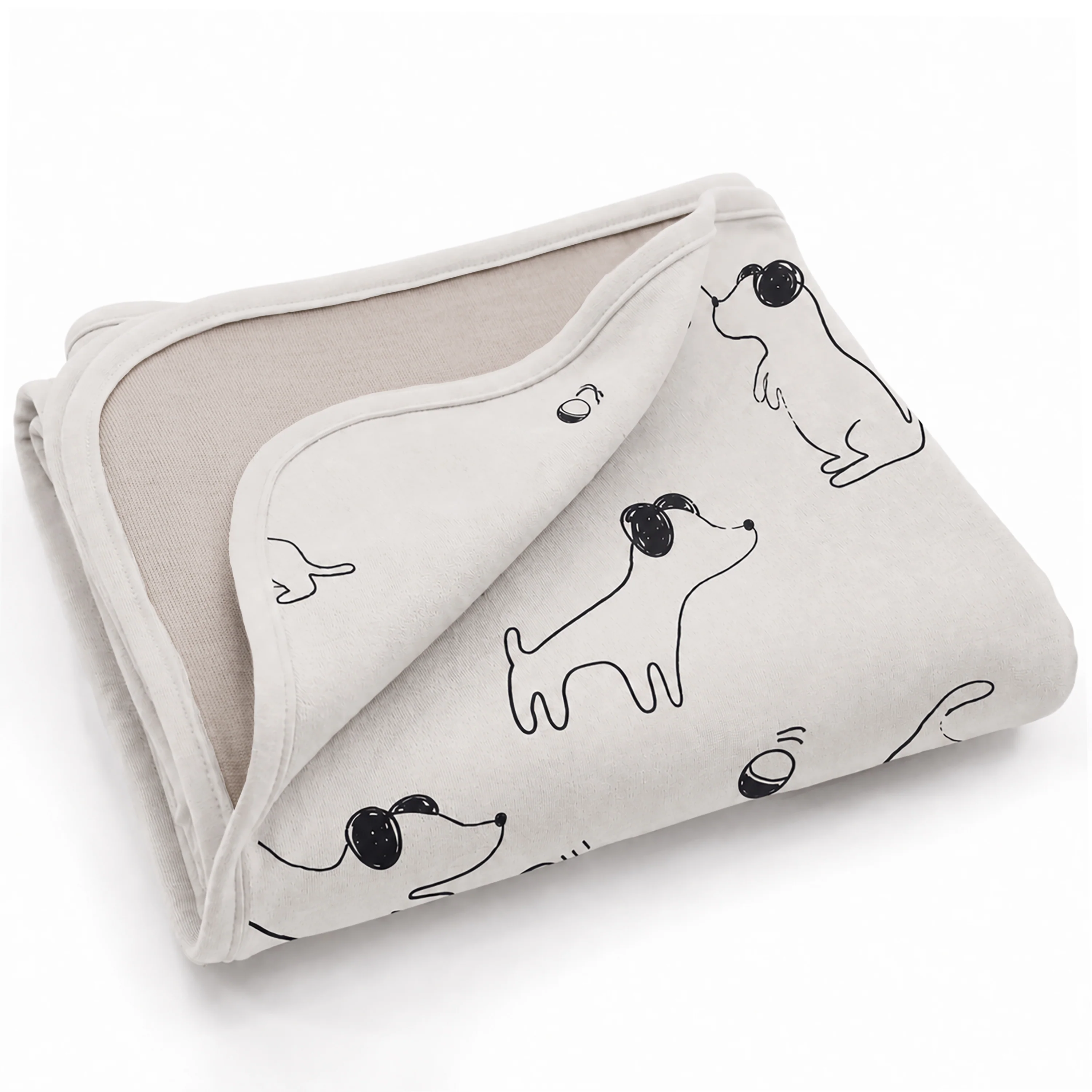 Toddler Blanket, 4 Season® Merino Wool & Organic Cotton Blanket, 52.5" x 40", Puppy