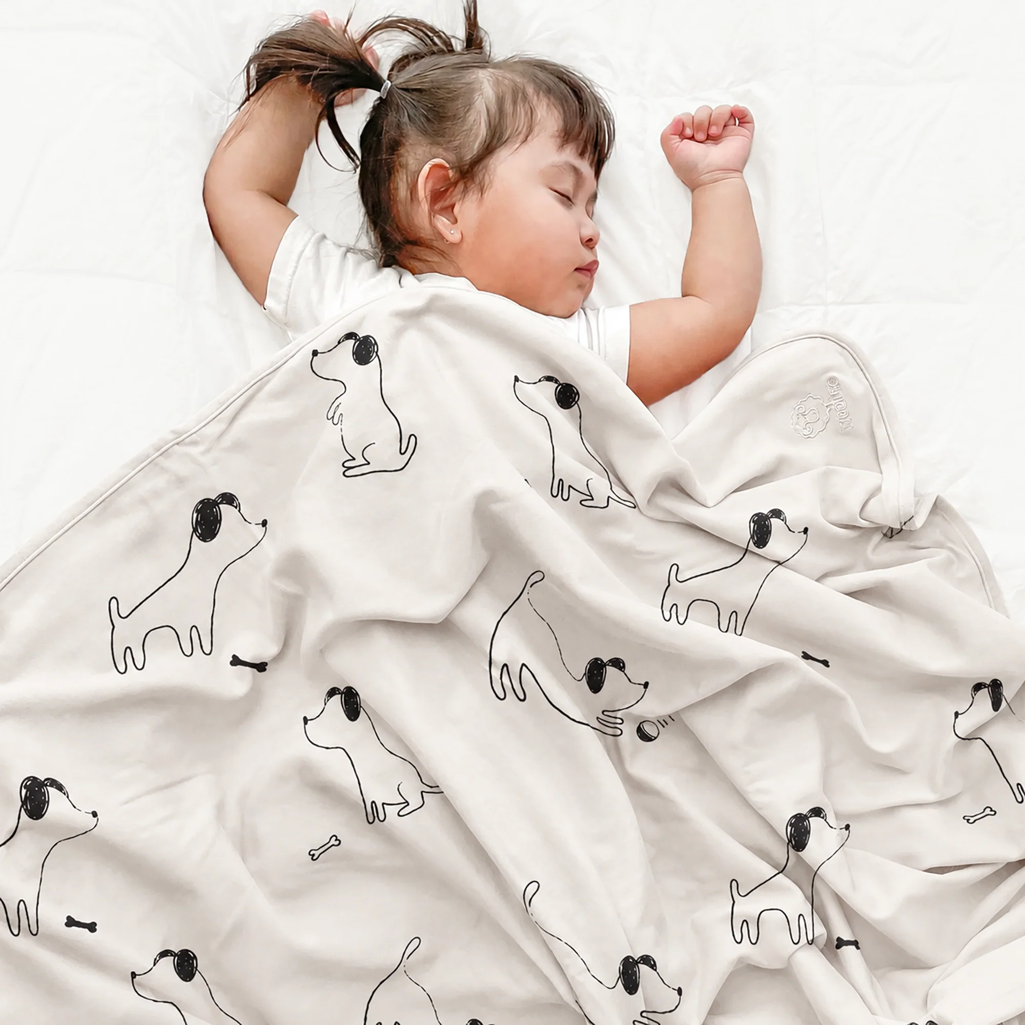 Toddler Blanket, 4 Season® Merino Wool & Organic Cotton Blanket, 52.5" x 40", Puppy - Image 2