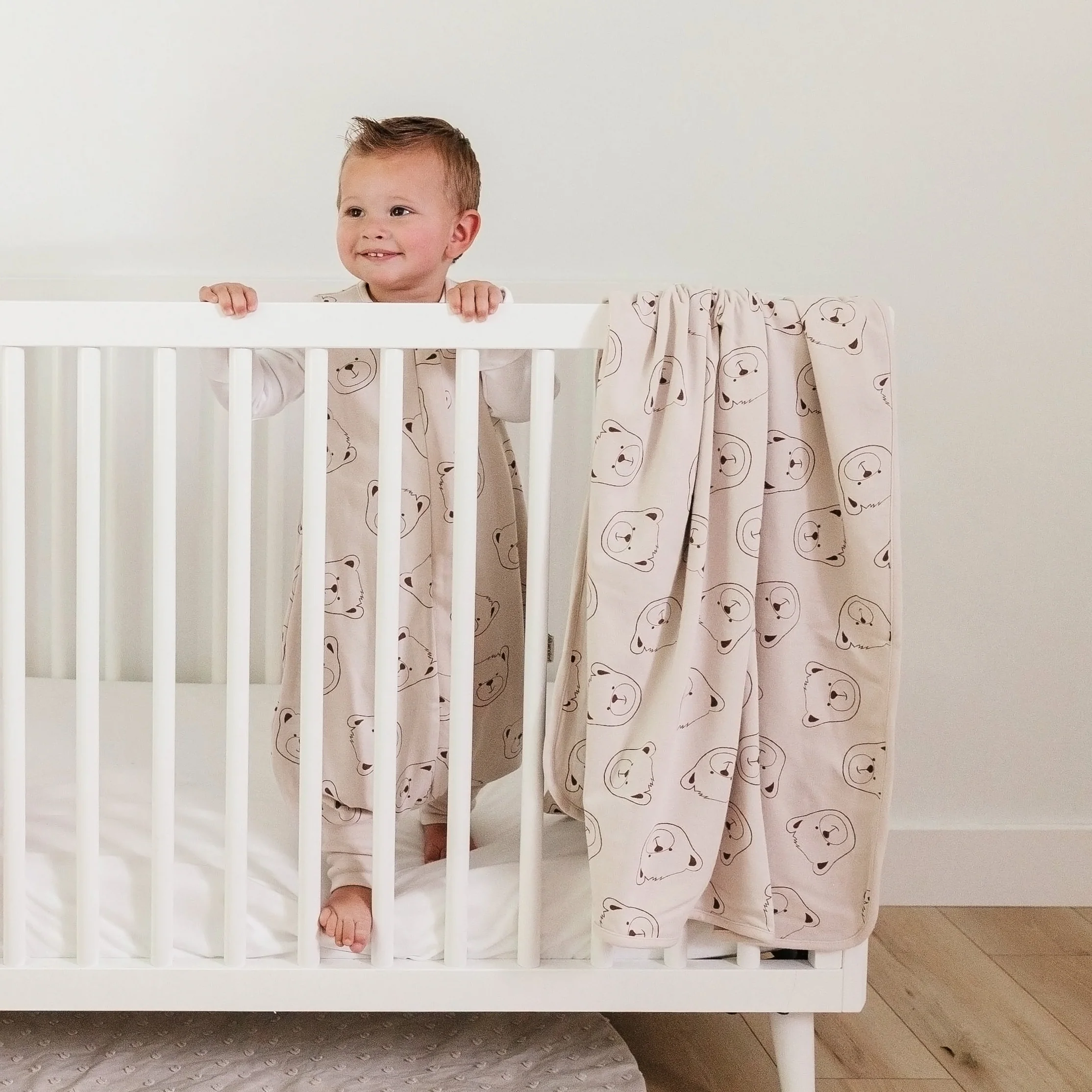 Toddler Blanket, 4 Season® Merino Wool & Organic Cotton Blanket, 52.5" x 40", Teddy Bear - Image 2